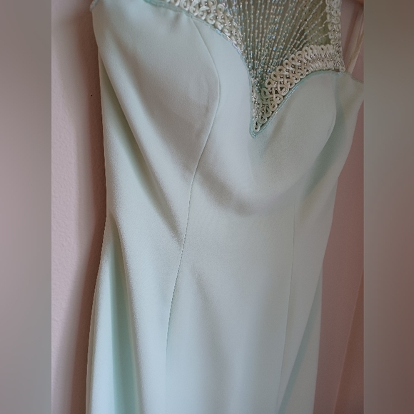 Vintage Alyce Designs Mint Green Beaded Gown - Picture 6 of 12